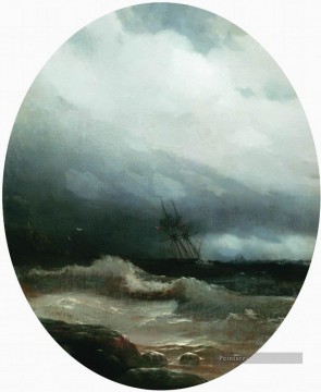  1891 Art - navire dans une tempête 1891 Romantique Ivan Aivazovsky russe